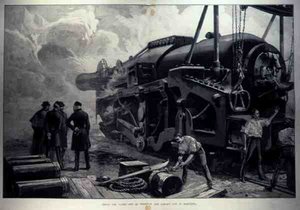 Sparando il cannone da 111 tonnellate a Woolwich (il più grande esistente), da The Illustrated London News, 11 giugno 1887 da English School